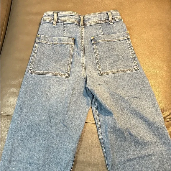 Zara Wide-Leg High Waist Blue Jeans, size 4, NWOT - Picture 4 of 5